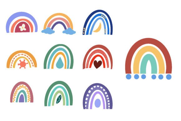 Clipart Boho Ornament Nursery Decoration: Integrating Abstract Geometric and Organic Assets into Modern Design Workflows