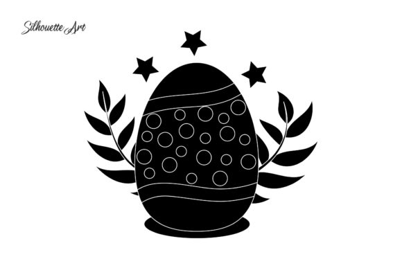 Easter Decorative Egg Silhouette Art