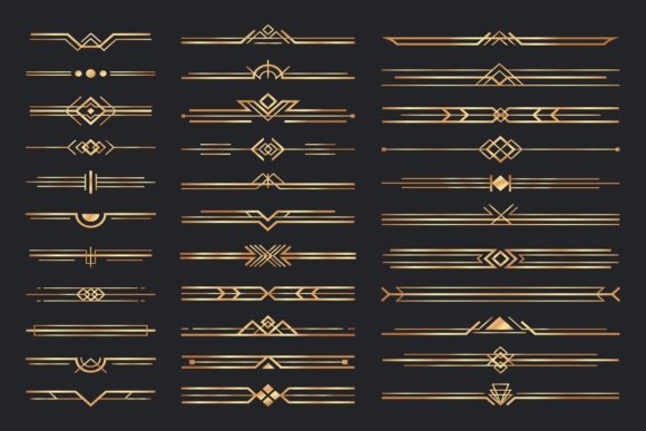 Golden Art Deco Dividers: Integrating Vintage Luxury into Modern Design Workflows