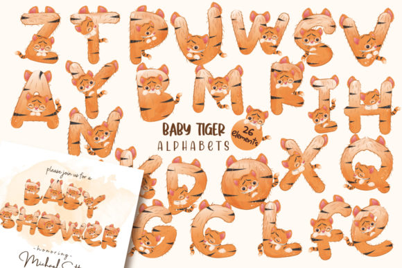 Little Tiger Decorative Alphabets for Creative Projects