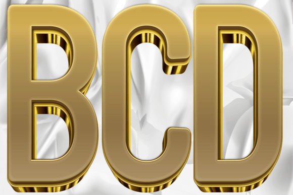 Style Golden Effect Color Letter Number
